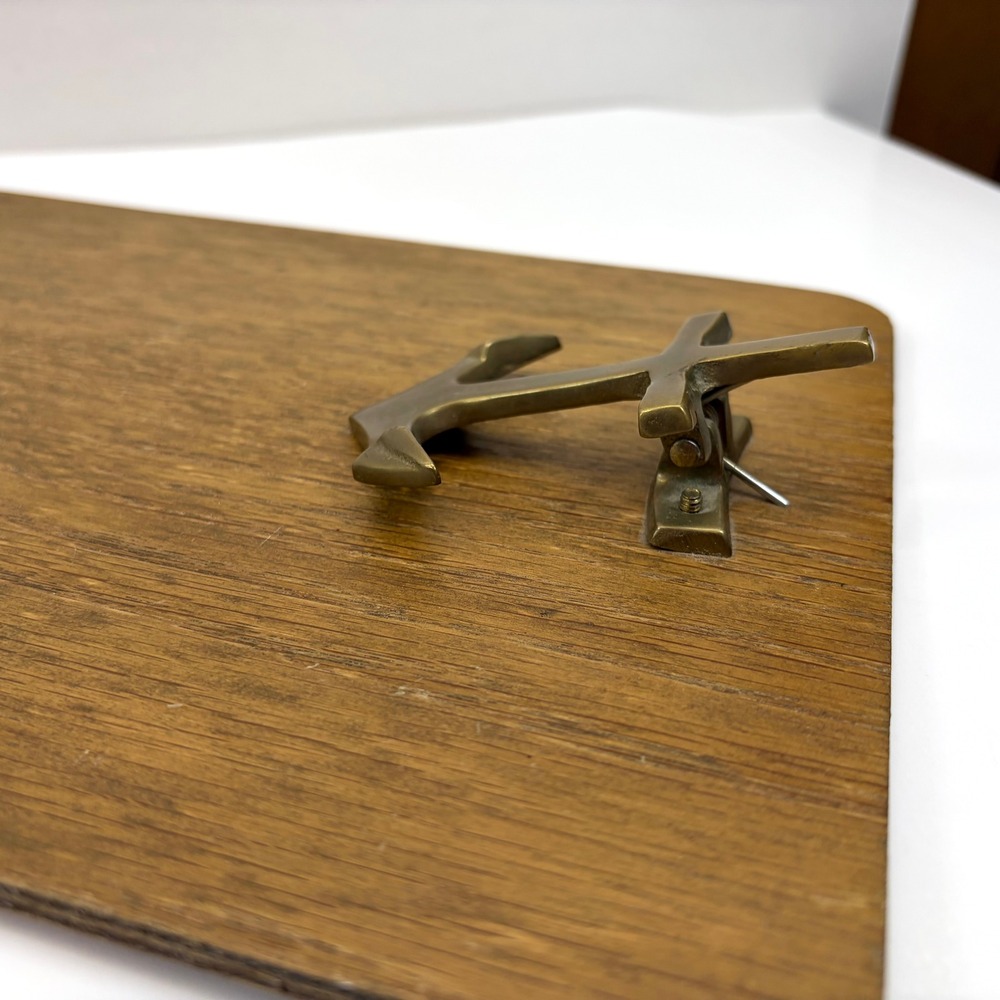 Vtg PENCO Nautical Wooden Clipboard Brass Anchor Clip Made in Taiwan Coastal MCM - Picture 7 of 13